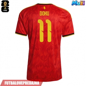 Lacne Muži Futbalové dres Belgicko Jeremy Doku #11 MS 2026 Krátky Rukáv - Domáci